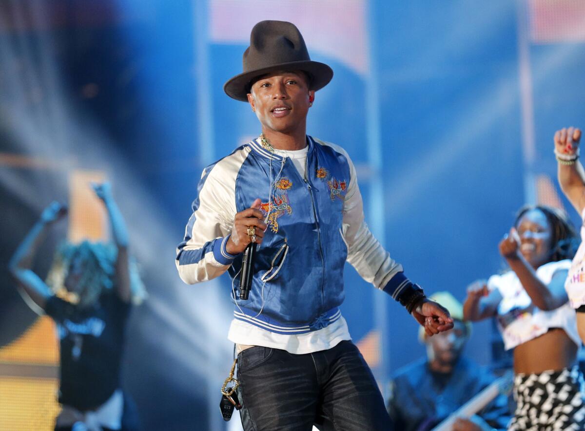 Pharrell Williams in rehearsal during NBA All-Star weekend last month in New Orleans.