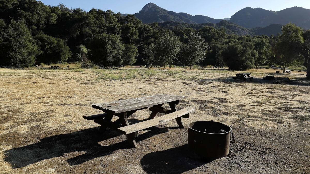 The campground is closed at Malibu Creek State Park in Calabasas.