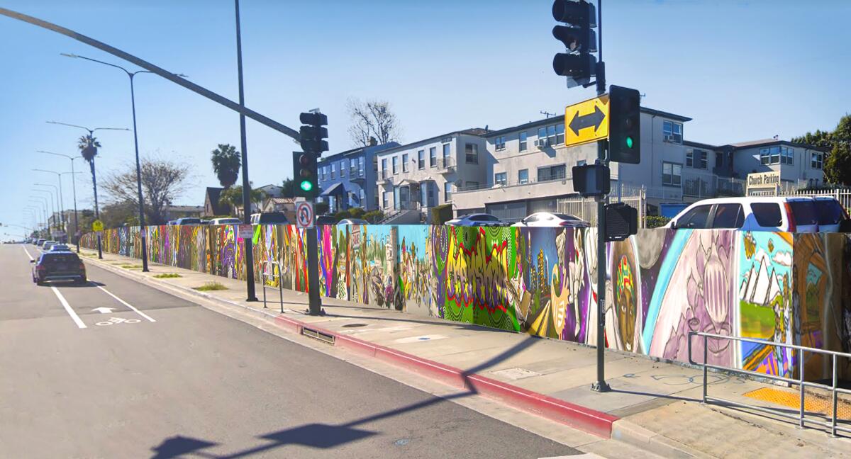 The RTN Crew's new mural for the Crenshaw Wall.
