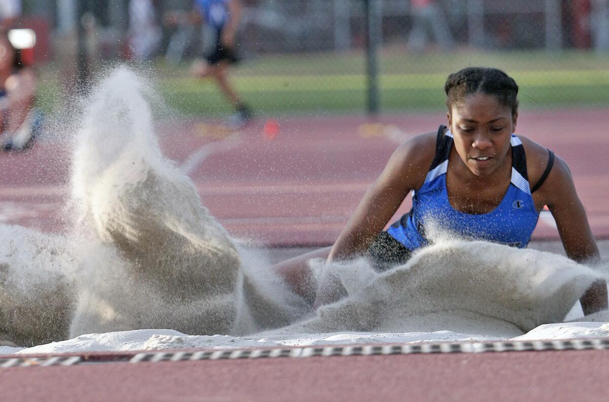 Burbank's Jayla Flowers enjoyed league, CIF Southern Section and state success in the girls' triple jump in 2019.