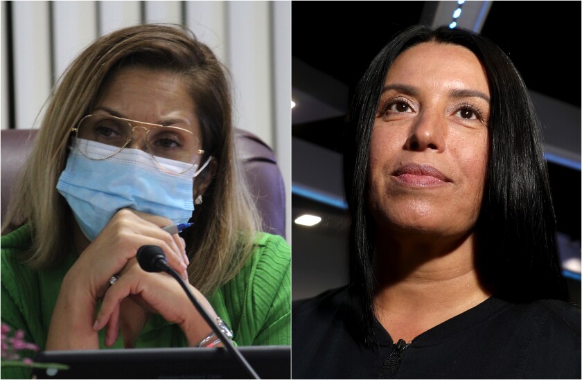 Councilwoman Victoria Martinez Muela, left, and Sigrid Lopez.