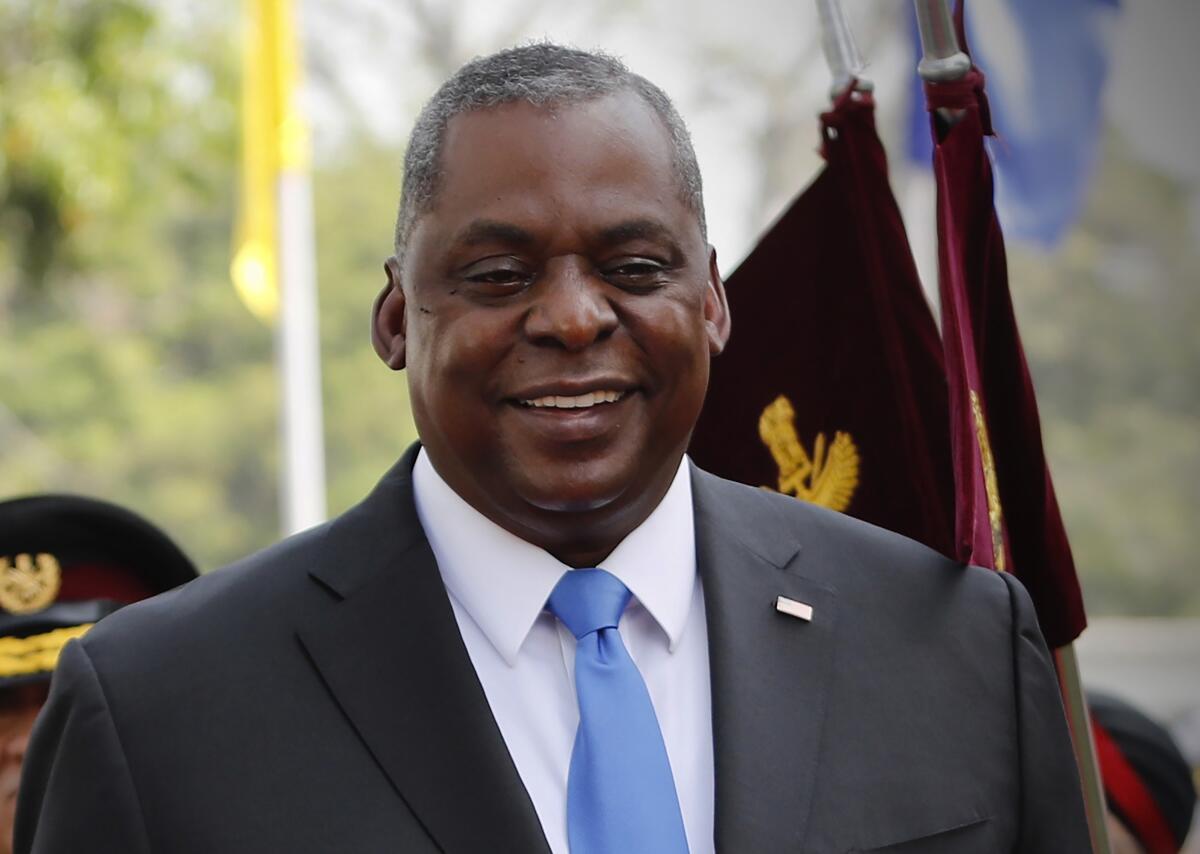 U.S. Defense Secretary Lloyd J. Austin III in a suit.