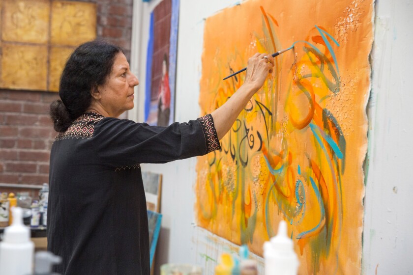 Salma Arastu Aims To Remake The Art Of Islamic Calligraphy Los Angeles Times