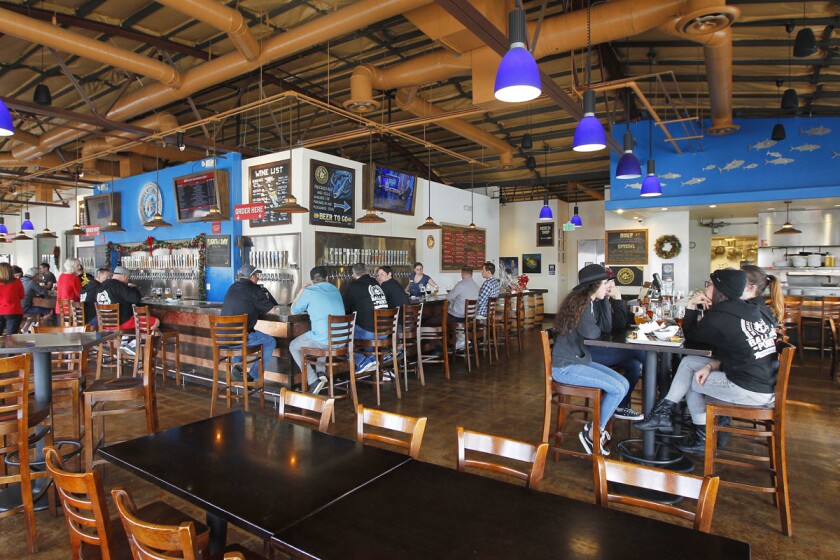 Ballast Point Tasting Room & Kitchen in San Diego's Little Italy. (Photo by K.C. Alfred/The San Diego Union-Tribune)