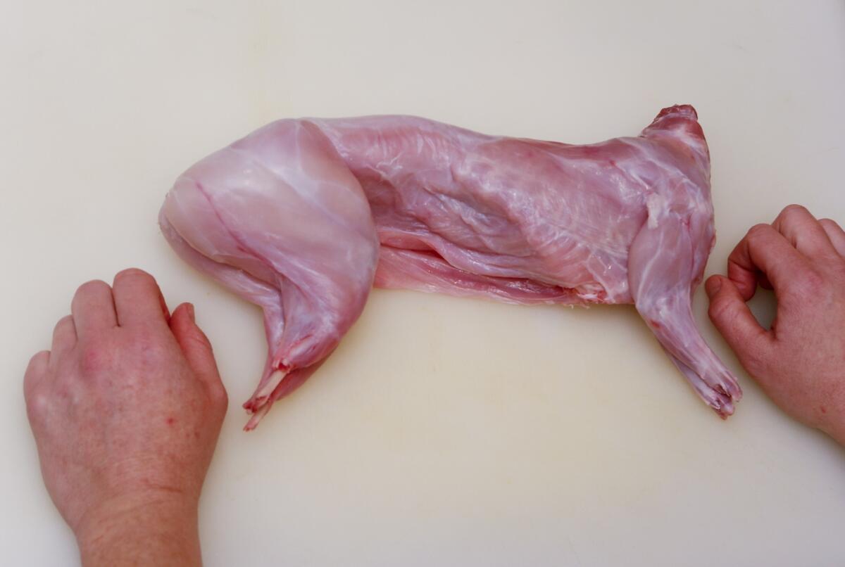 When you buy a rabbit at the store or butcher shop, you'll most often find the rabbit whole.