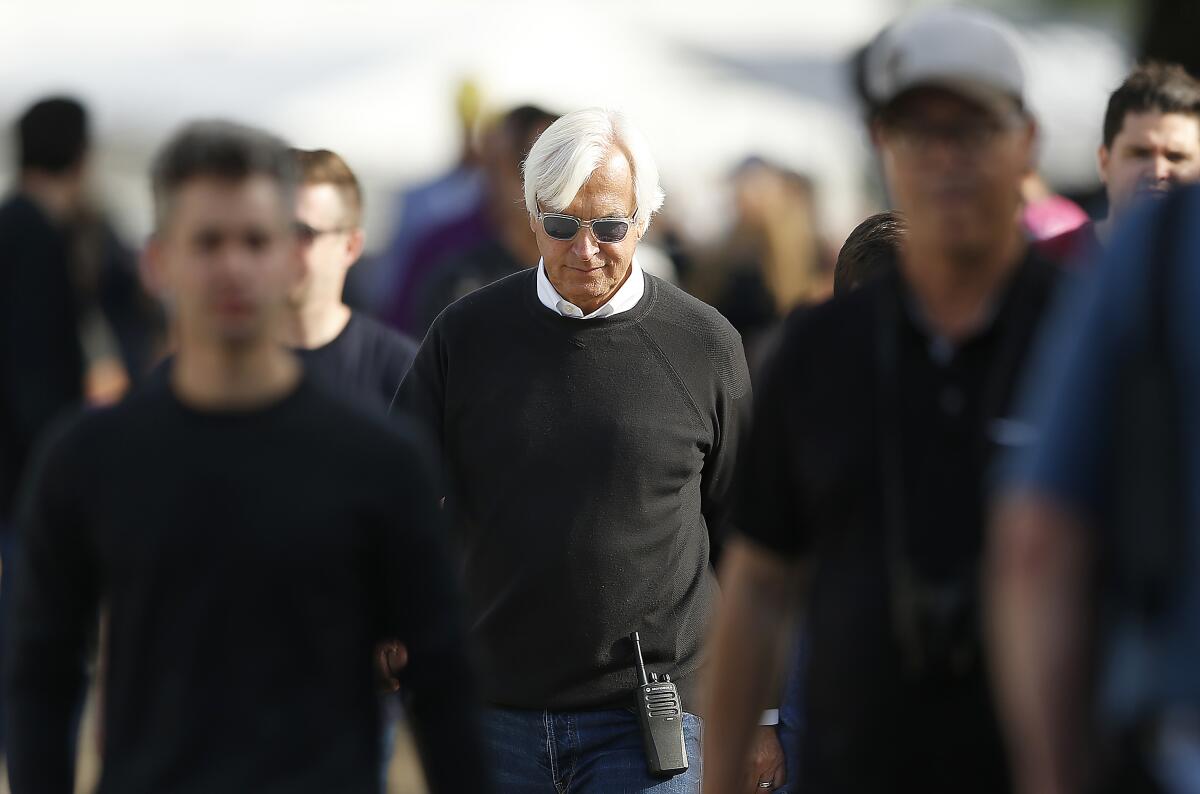 LOUISVILLE, KENTUCKY - MAY 02: Kentucky Derby trainer walks back to the barn after morning workouts in preparation for the 145th running of the Kentucky Derby at Churchill Downs on May 2, 2019 in Louisville, Kentucky. (Photo by Michael Reaves/Getty Images)