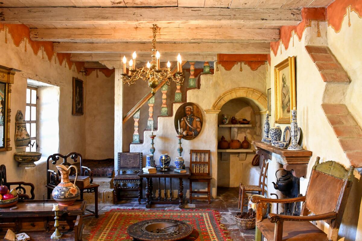 A room designed to evoke the mission's early years in the 1770s and 1780s