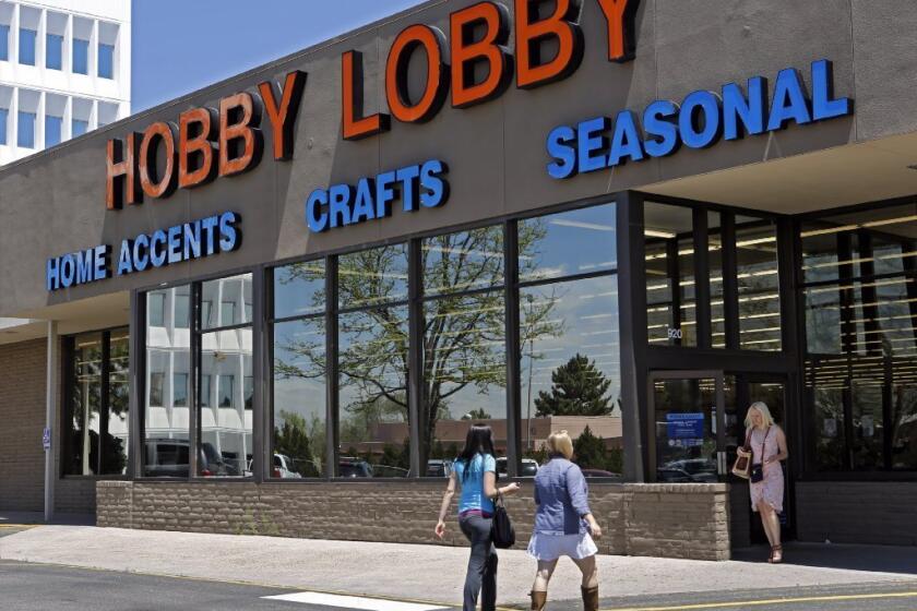 The Supreme Court has agreed to referee another dispute over President Obama's healthcare law: whether businesses can use religious objections to escape a requirement to cover contraception for employees. Above, a Hobby Lobby store in Denver.