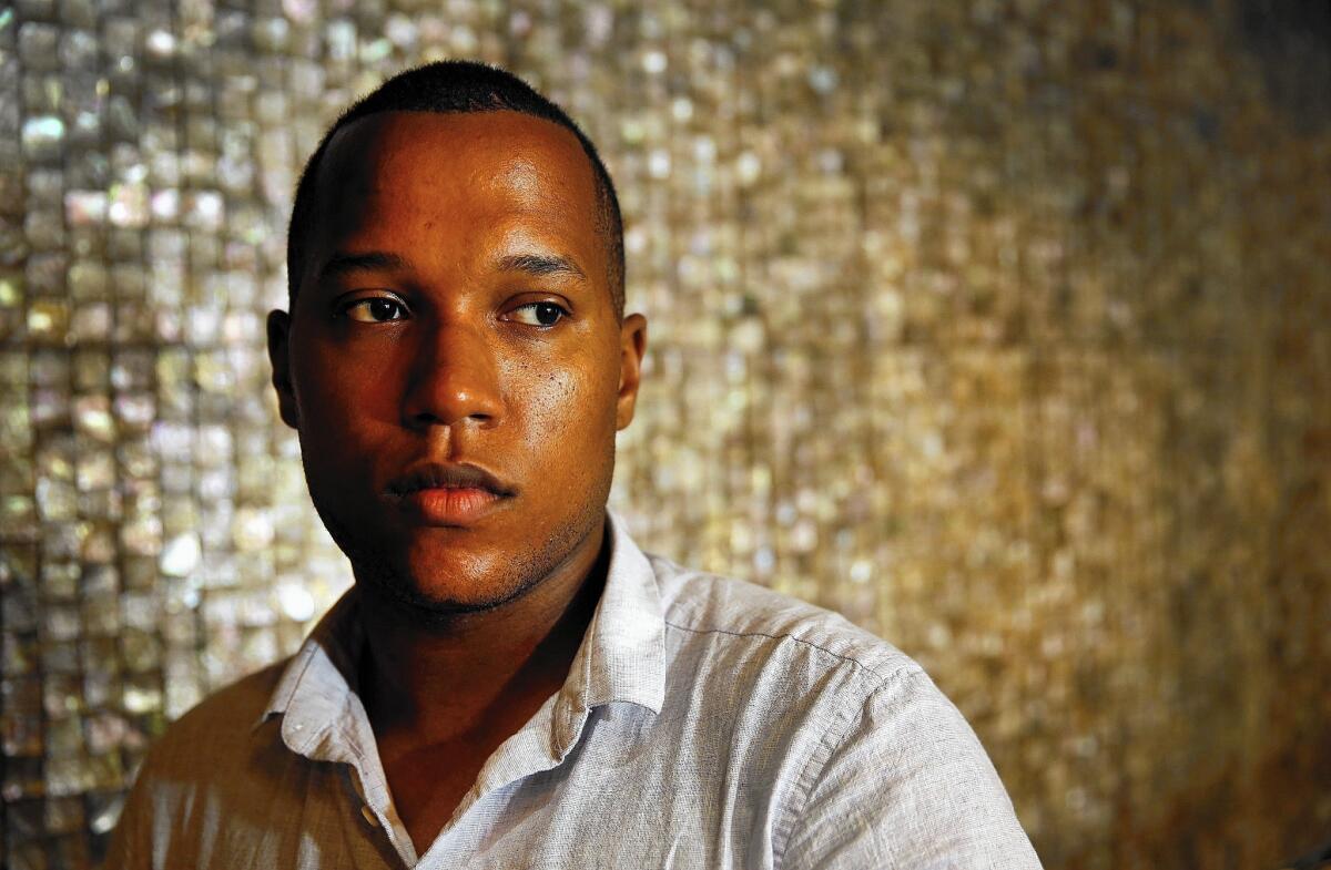 Playwright Branden Jacobs-Jenkins at the Mark Taper Forum in Los Angeles on Sept. 11, 2015.