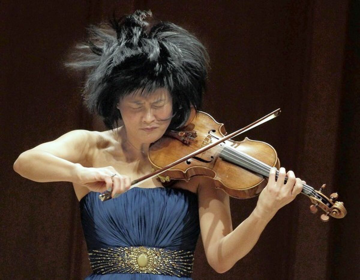 Jennifer Koh, violin soloist in her "Bach and Beyond Part II" recital at Hahn Hall, Music Academy of the West, in Montecito on April 24, 2013.