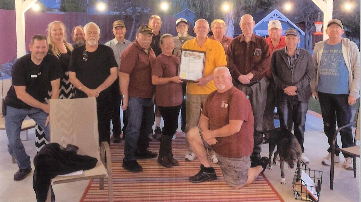 Ramona Outback Amateur Radio Society members accept a county Board of Supervisors proclamation naming May 2021 ROARS month.