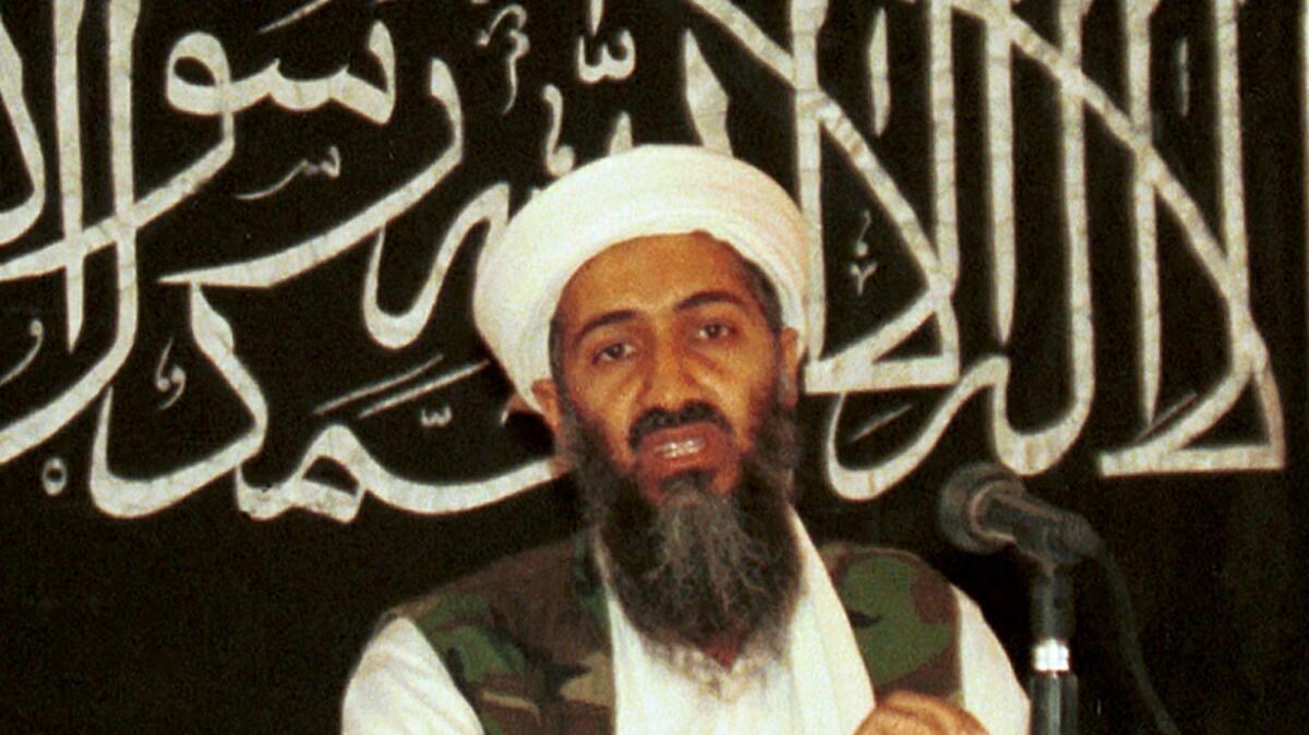Al Qaeda leader Osama bin Laden at a news conference in Khost, Afghanistan, in 1998. Bin Laden was killed in a 2011 raid.