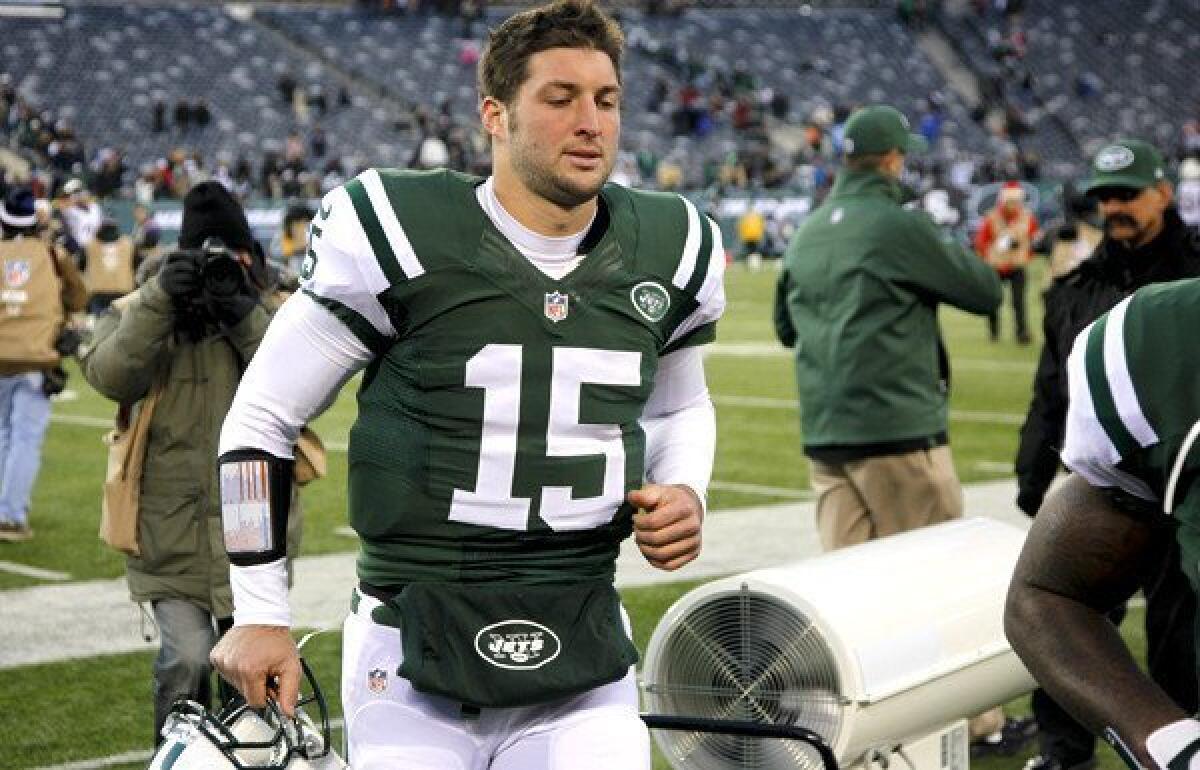 Jets reserve quarterback Tim Tebow did not play against the San Diego Chargers on Sunday.