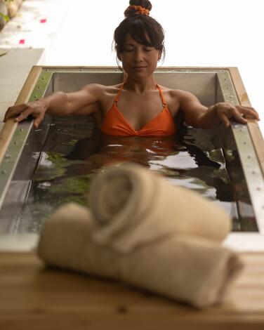 The cold plunge at Estrella Spa.