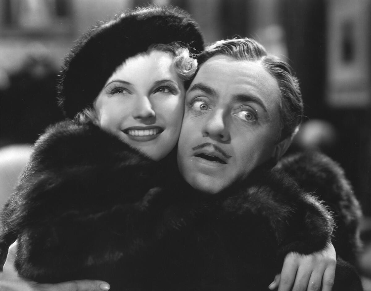 Jean Chatburn and William Powell embrace in “The Great Ziegfeld” (1936)