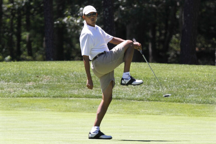 On Saturday, President Obama played golf while his foreign policy, and that of the nation he leads, was going up in smoke. Above: Obama in 2013.
