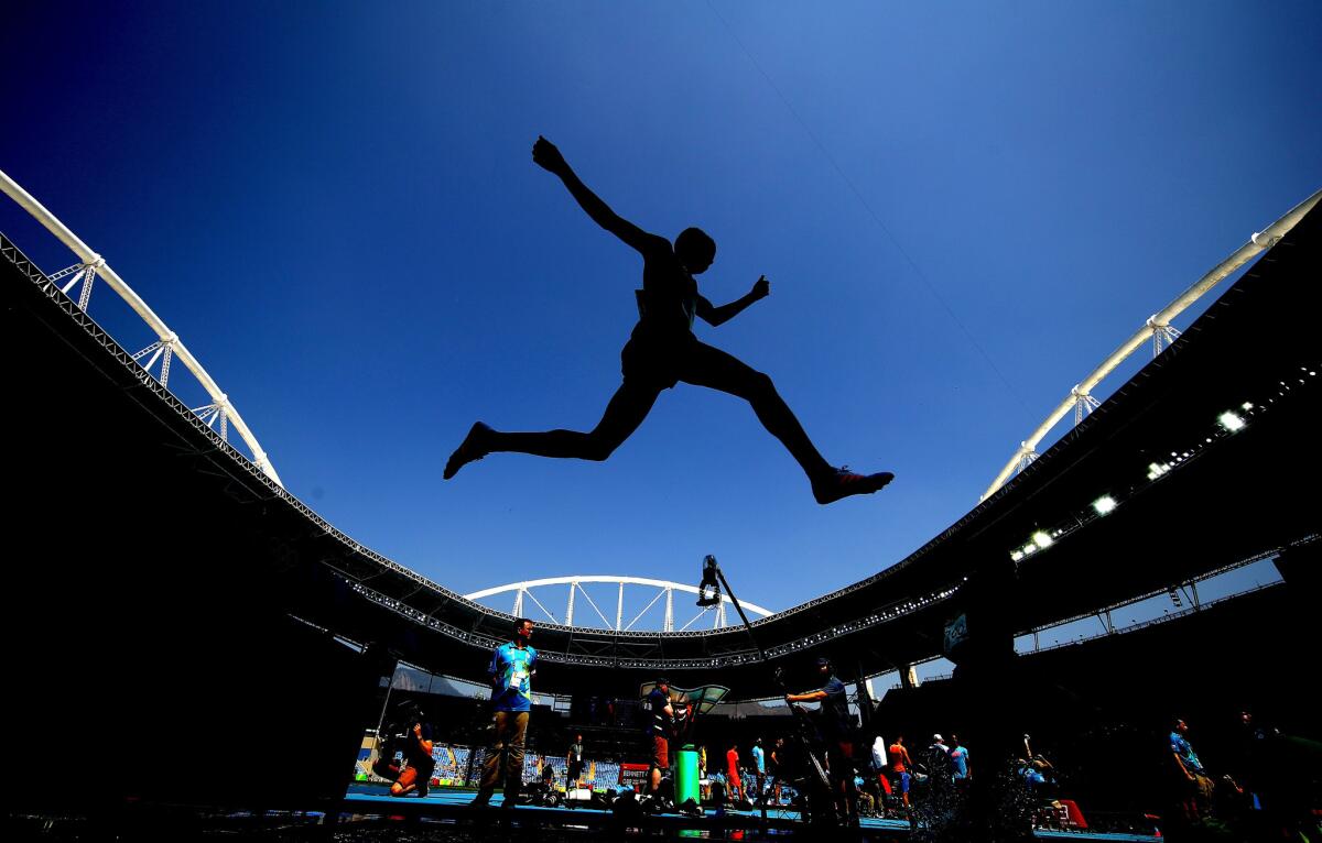 Yemane Haileselassie of Eritrea competes in the men's 3,000-meter steeplechase final in the Rio 2016 Olympic Games on Aug. 17.