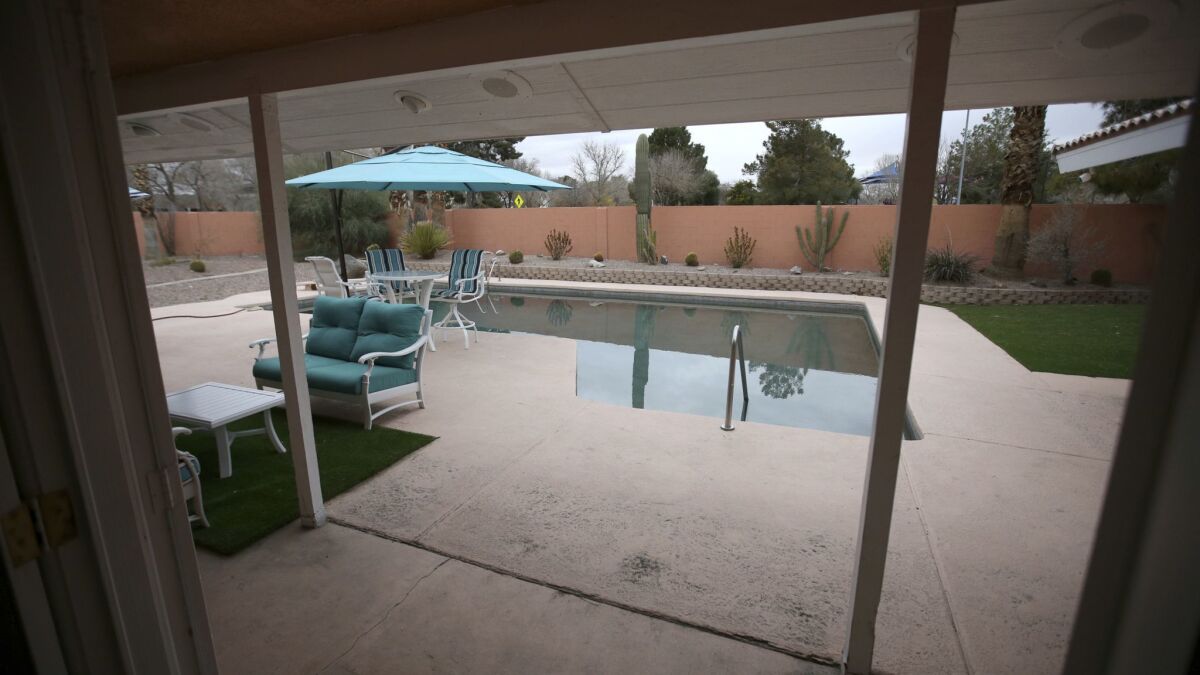 The former home of Las Vegas mobster Tony "The Ant" Spilotro features a backyard swimming pool. The house is modest, but its reputation is expansive.