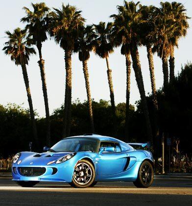 The 2007 Lotus Exige has a top speed of 147 mph and will go from zero to 100 mph in just under 13 seconds. Or, put another way -- the way Times automotive critic Dan Neil did in his review: "The Brit is a 1-ton, mid-engine atomic pixie stripped to the bare metal floor, a car so loud and raw that when its 220-horsepower supercharged four is at -- how to put this delicately? -- full suck, it sounds like an Oreck vacuum cleaner has taken up residence in your helmet."