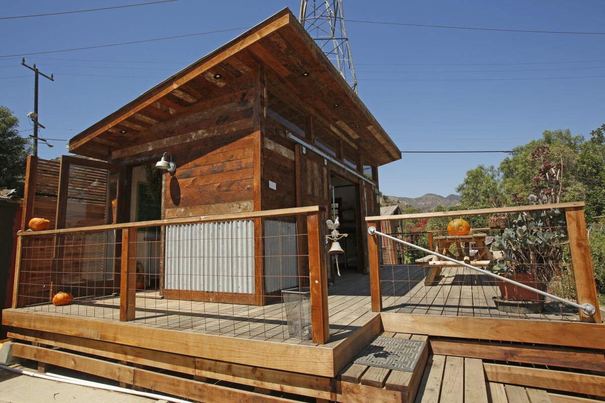 The new cooking structure at the equestrian center in Atwater Village is basically a tiny house on wheels. Jody Rather designed it like a trailer that can be moved at will.