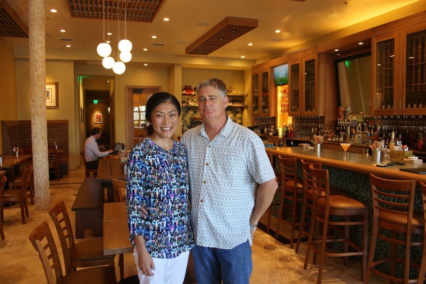 Owners Terumi Shibata-Mazzera and Richard Mazzera at the new César restaurant in Rancho Santa Fe.