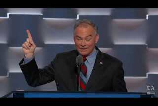 Sen. Tim Kaine mocks Donald Trump in acceptance speech at the Democratic National Convention