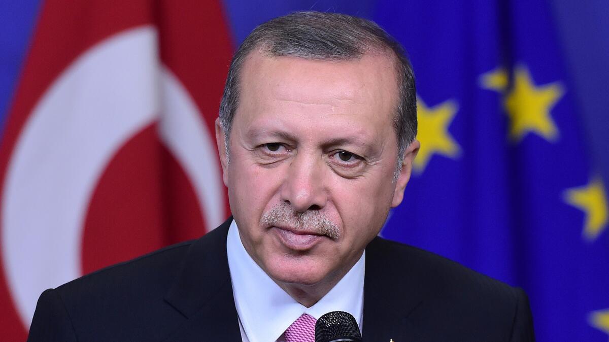 Turkey's President Recep Tayyip Erdogan in Brussels on Oct. 5, 2015.