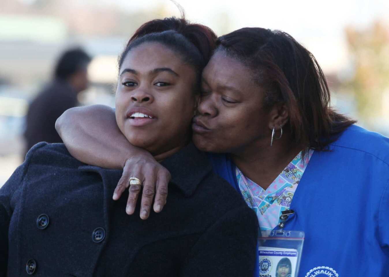 Mother and daughter at the scene