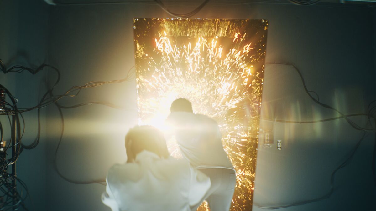 A fiery gateway opens in the movie 'Portals'
