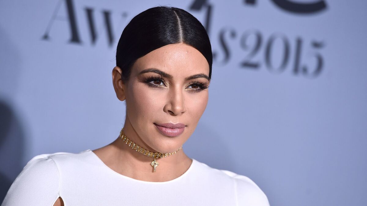 Kim Kardashian attends the InStyle Awards in Los Angeles on Oct. 26, 2015.