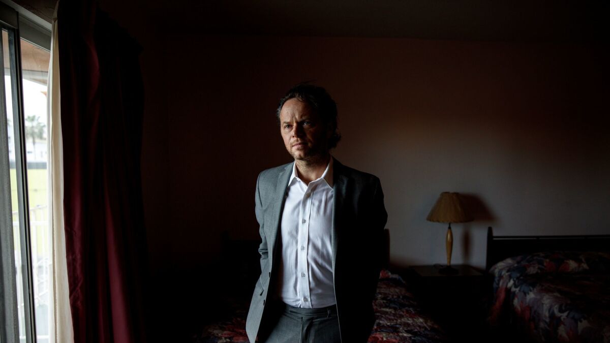 Noah Hawley, executive producer and showrunner of FX's "Fargo," is photographed in a Hollywood motel during a mid-February day of filming.