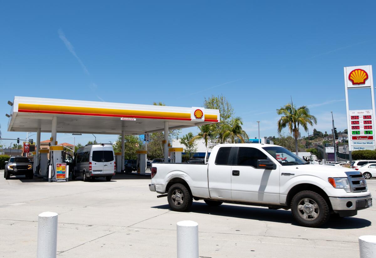 Shell remains the only gas station at the busy intersection near the 91 Freeway