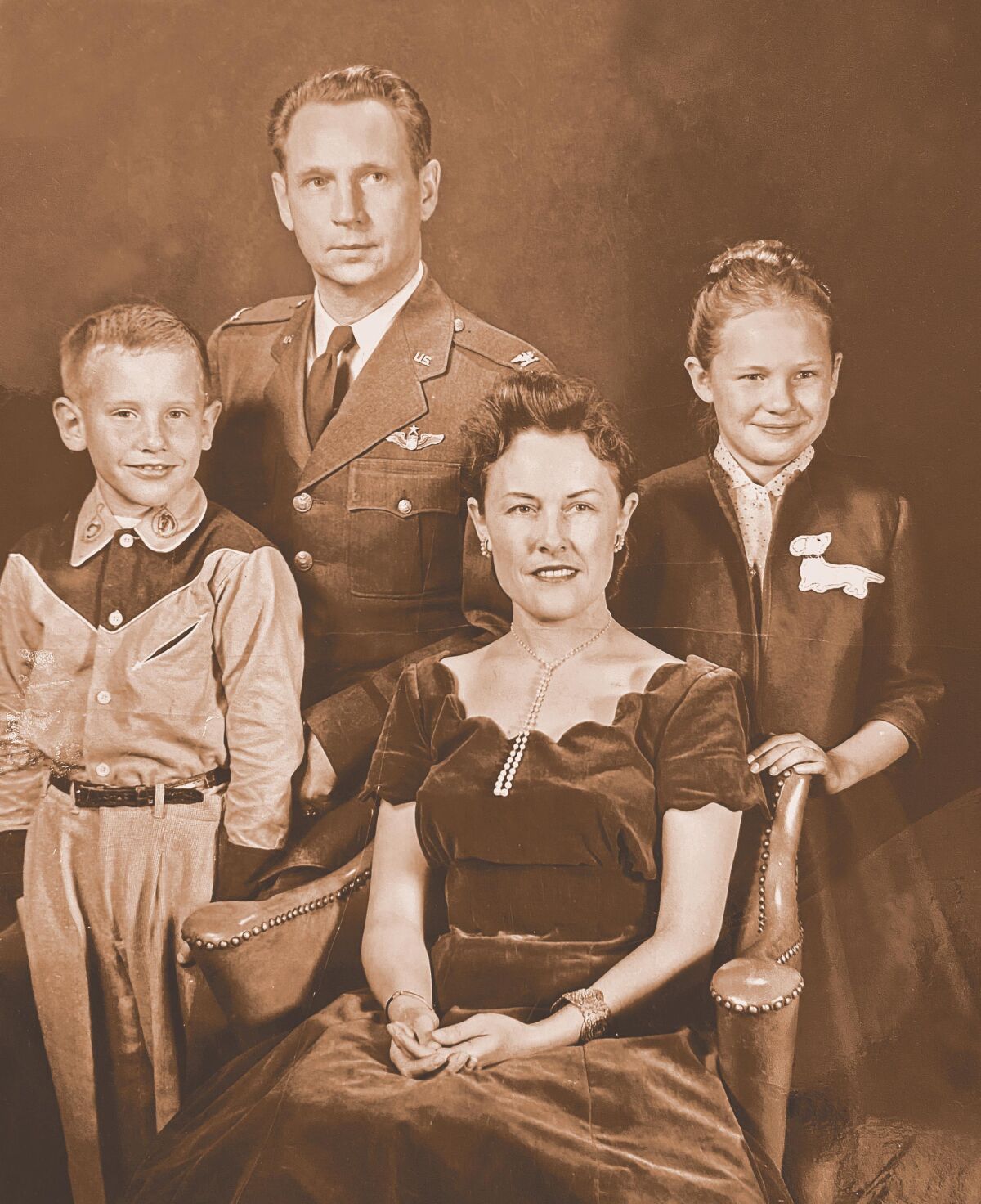 Ruth Christensen and her husband John with their children, Lea and John, in 1955