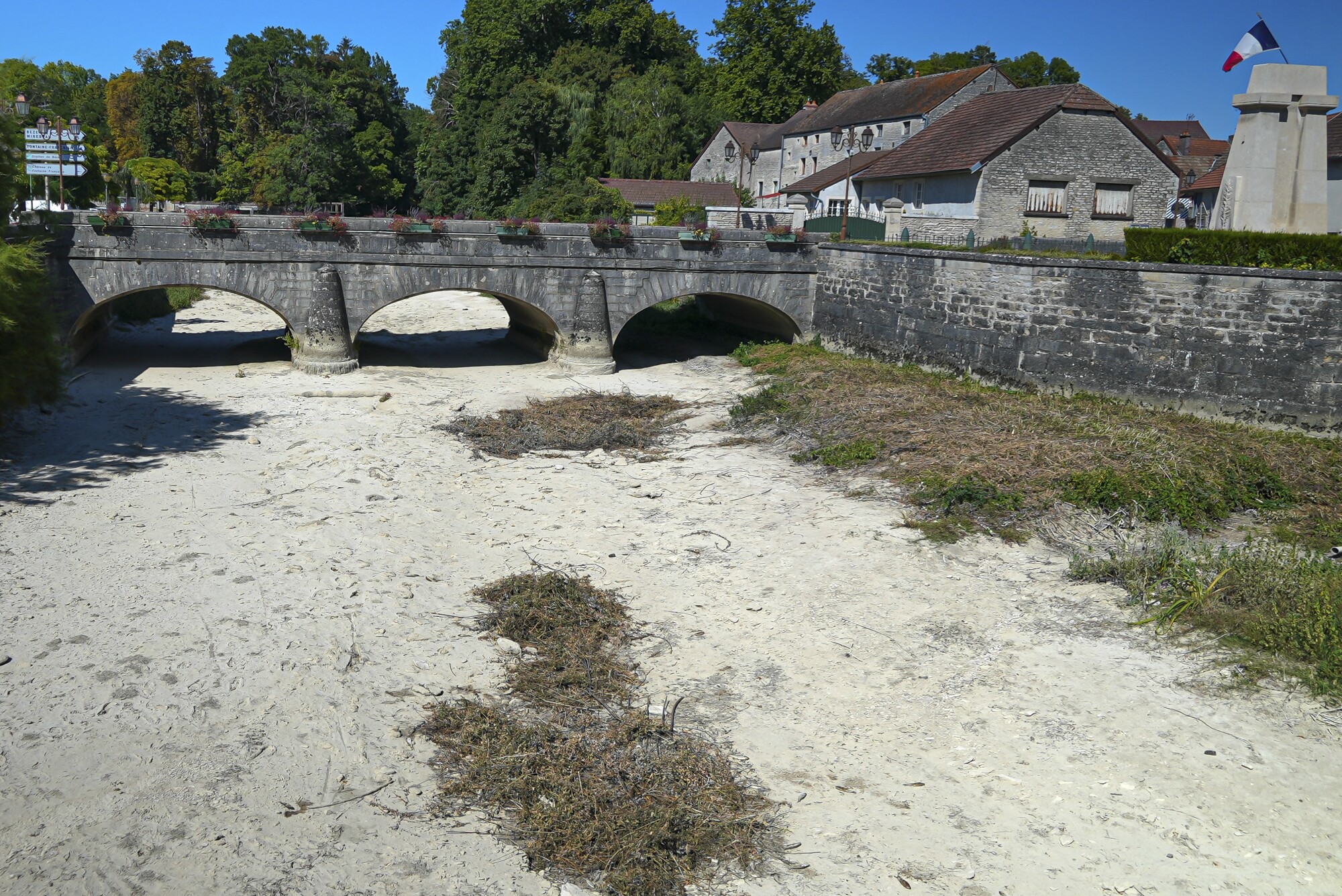 The dried-up river Tille in Lux, France.