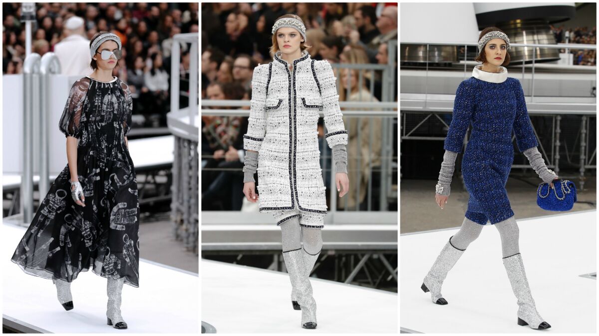 Looks from Chanel's fall/winter 2017 runway collection, presented on March 7 during the final day of Paris Fashion Week.