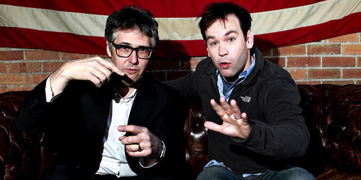 Host and exectutive producer of "This American Life," Ira Glass, left, produced comedian Mike Birbiglia's "Sleepwalk With Me."