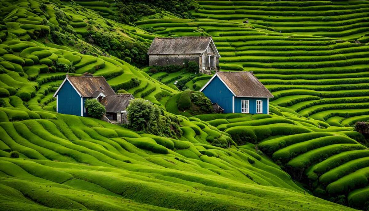Charming traditional houses in the Azores Islands