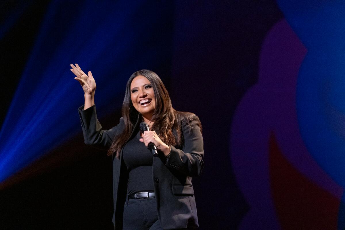 Cristela Alonzo in her Netflix standup special, 'Cristela Alonzo: Middle Classy."