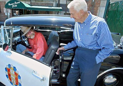 The announcer was a familiar voice on radio and TV and in movie trailers. "Amos 'n' Andy" on radio and "The Red Skelton Show" on television were among his many gigs, which also included more than 2,700 movie previews. He was 98. Above, Gilmore, right, with a replica of the cruiser in "Highway Patrol," which he narrated. Full obituary Notable deaths of 2010 Notable film and television deaths of 2010 Notable sports deaths of 2010 Notable political deaths of 2010