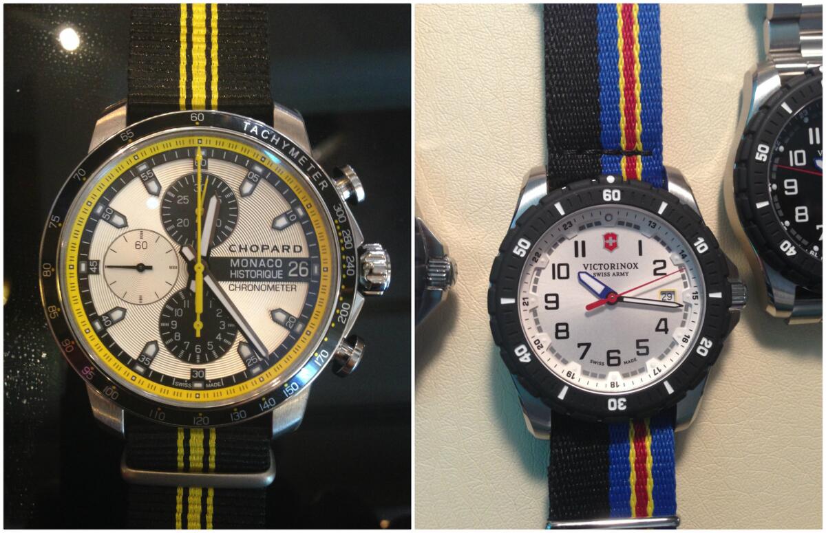 2014 watches from Chopard, left, and Victorinox Swiss Army.