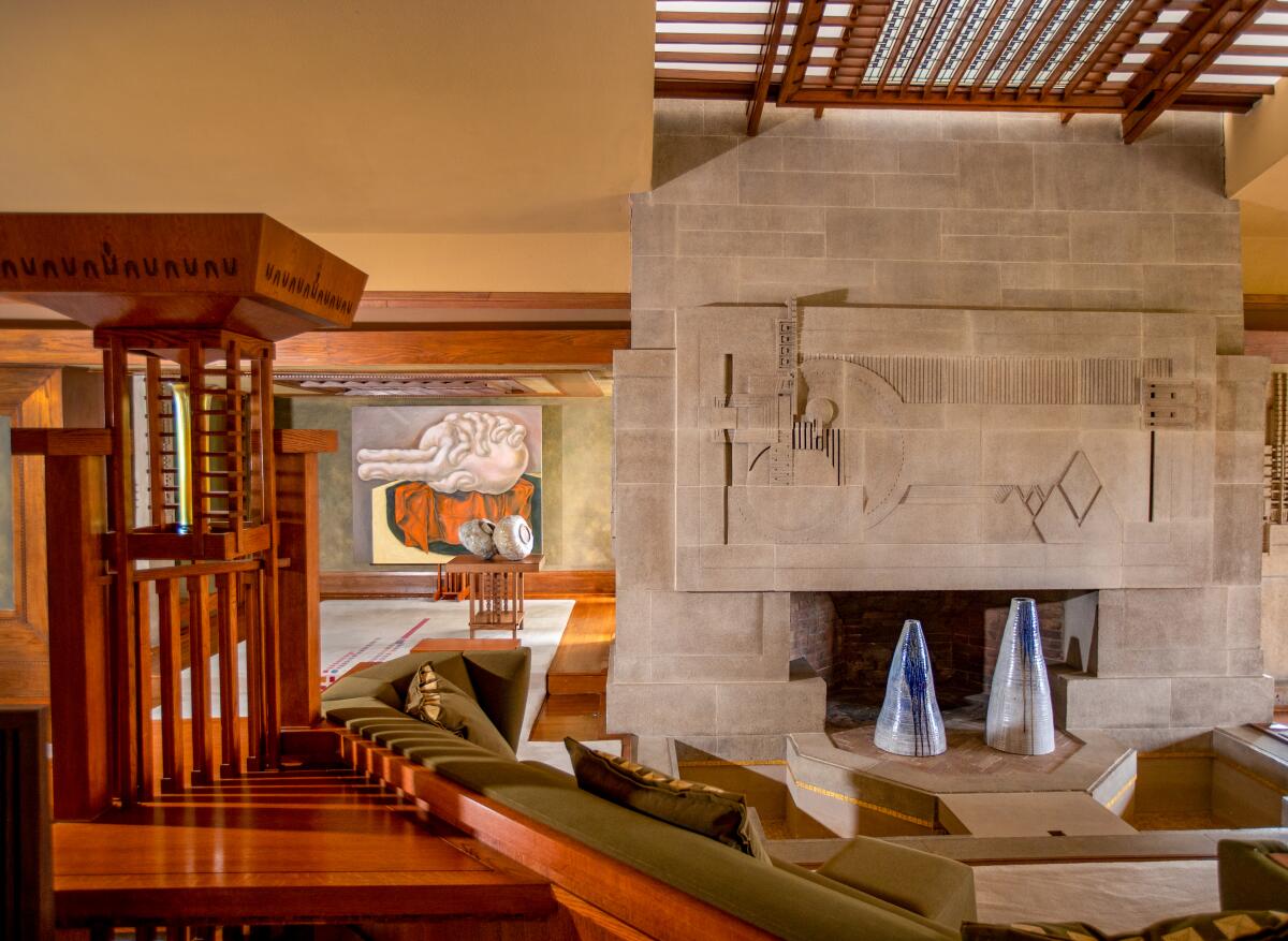 The interior of the Hollyhock House.