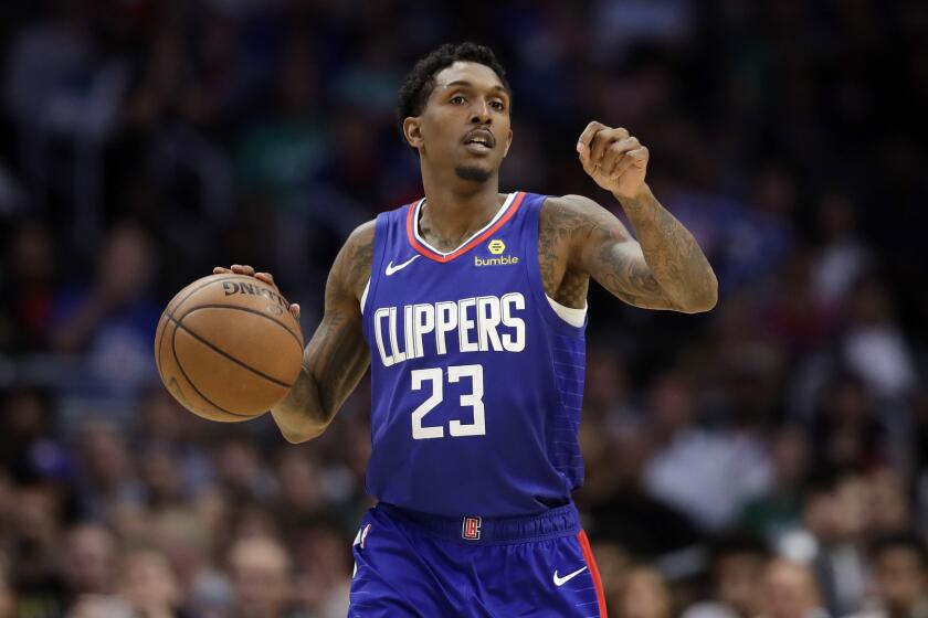 Los Angeles Clippers' Lou Williams (23) during an NBA basketball game Sunday, March 17, 2019, in Los Angeles. (AP Photo/Marcio Jose Sanchez)
