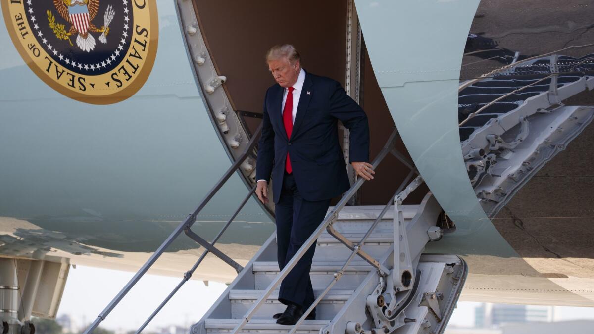 President Trump learned about Friday's jobs report numbers in a call from his top economic advisor while flying on Air Force One on Thursday.