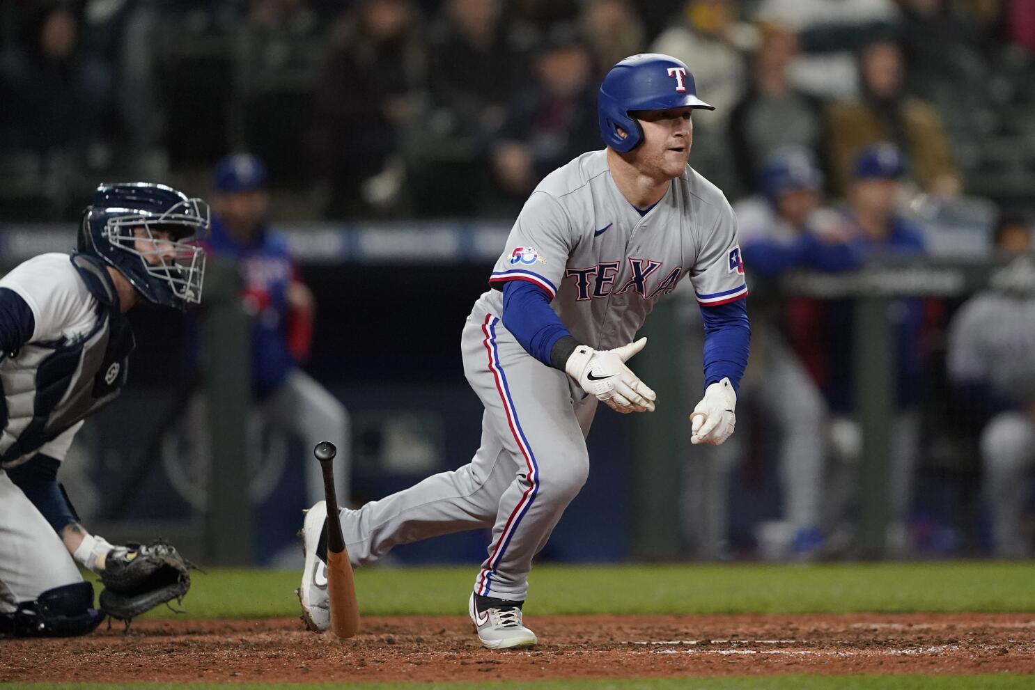 Rangers snap 5-game skid, rally past Mariners for 8-6 win - The San Diego  Union-Tribune