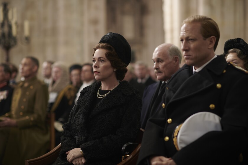 Olivia Colman as Queen Elizabeth II and Tobias Menzies as Prince Philip in the third season of Netflix's "The Crown."