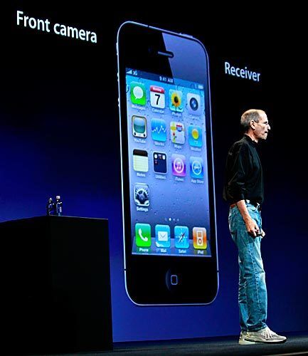 Jobs introduces the iPhone 4 at the Apple Worldwide Developers Conference. "I grew up with 'The Jetsons' and 'Star Trek,' just dreaming about video calls," Jobs told the audience. "And it's real now."