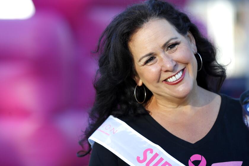 SAN DIEGO, CA - OCTOBER 17: Assemblywoman Lorena Gonzalez smiles after the American Cancer Society Making Strides Against Breast Cancer walk in Balboa Park on Sunday, Oct. 17, 2021. (K.C. Alfred / The San Diego Union-Tribune)