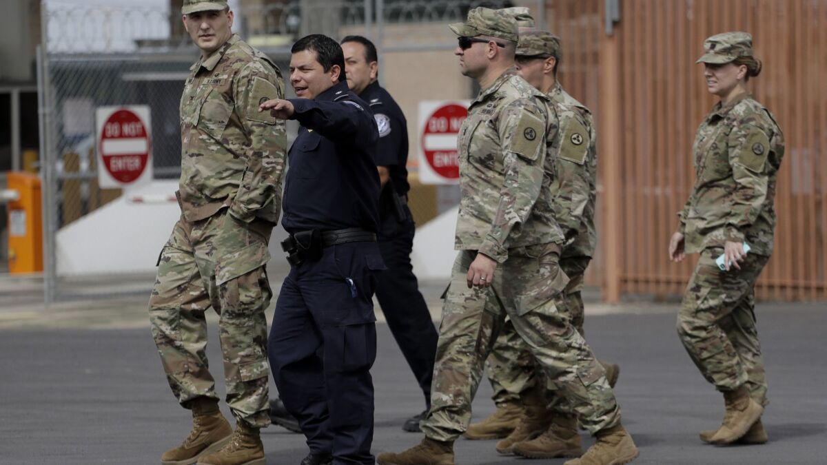 Members of the U.S. military tour the McAllen-Hidalgo International Bridge with U.S. Customs and Border Patrol agents on Nov. 3.
