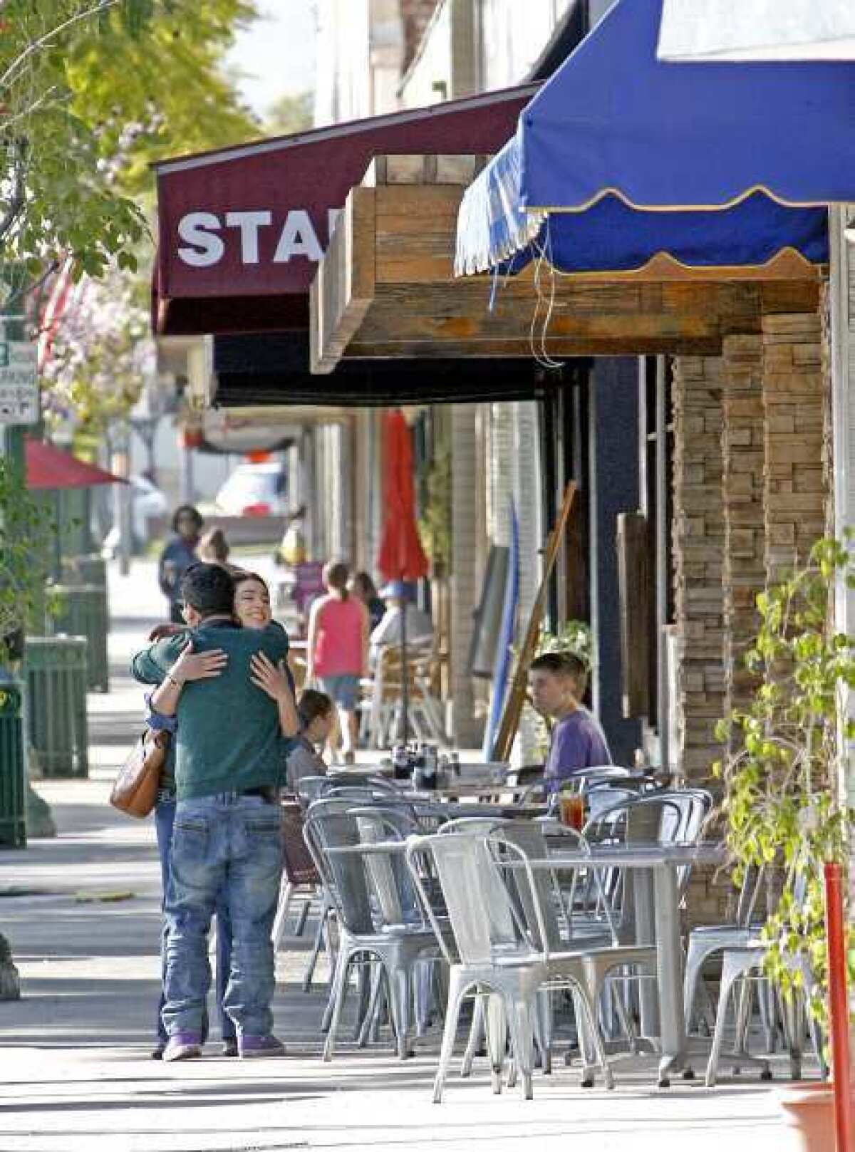 People enjoy the dining along Honolulu Ave. in February.