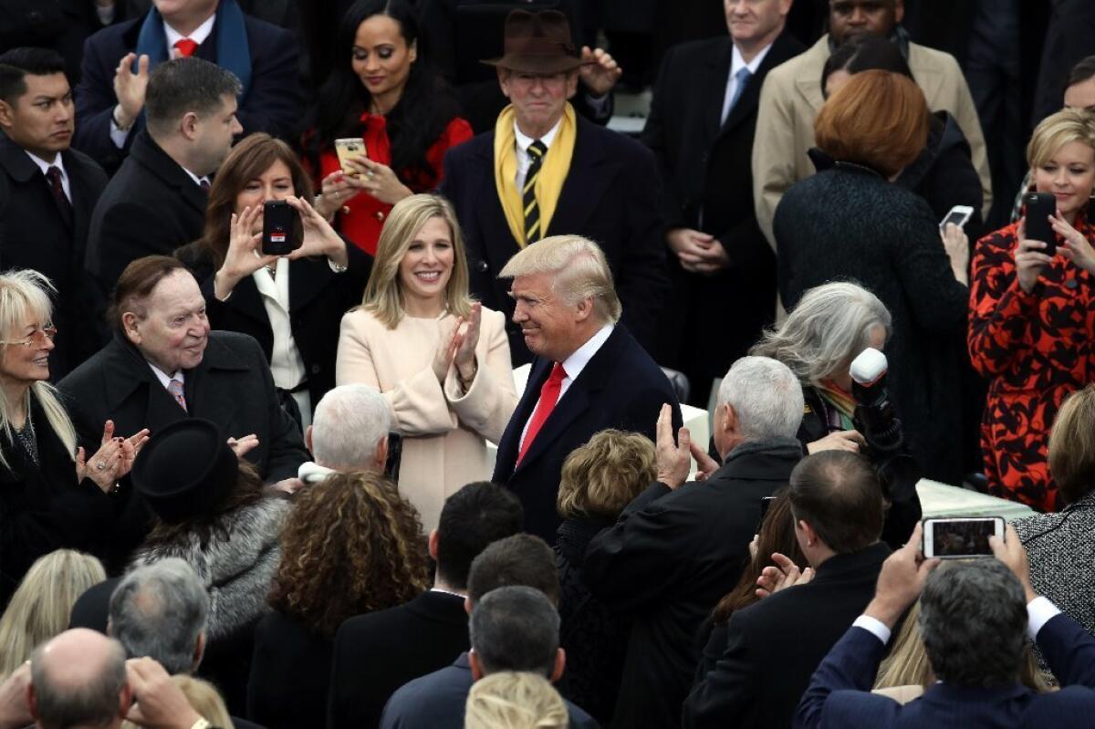 U.S. President-elect Donald Trump arrives on the West Front of the U.S. Capitol.